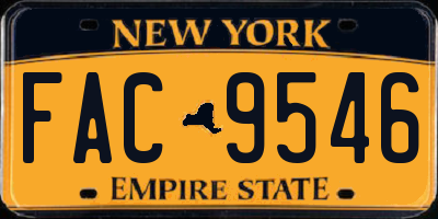 NY license plate FAC9546