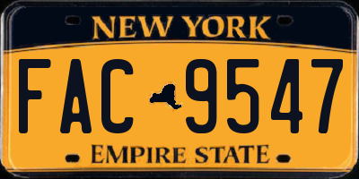 NY license plate FAC9547