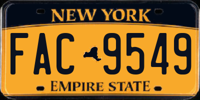 NY license plate FAC9549