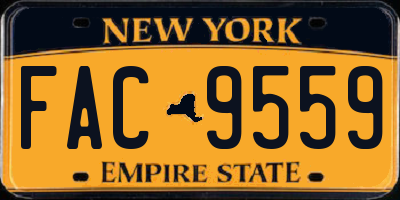 NY license plate FAC9559