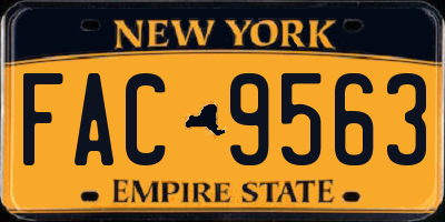 NY license plate FAC9563