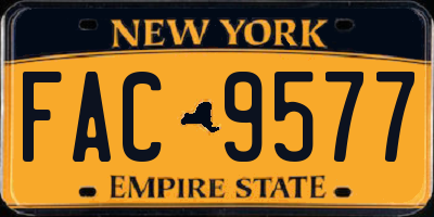 NY license plate FAC9577