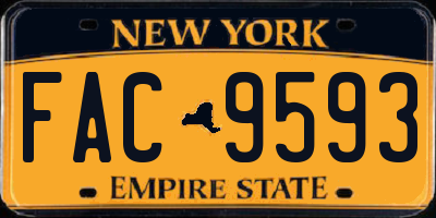 NY license plate FAC9593
