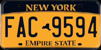 NY license plate FAC9594