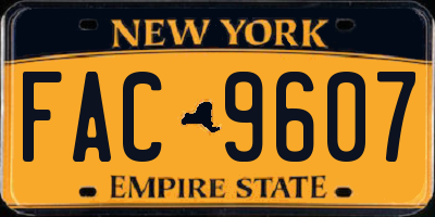 NY license plate FAC9607