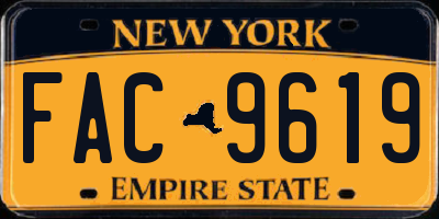 NY license plate FAC9619