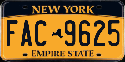 NY license plate FAC9625