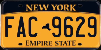 NY license plate FAC9629