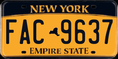 NY license plate FAC9637