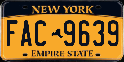 NY license plate FAC9639