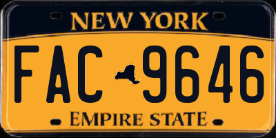 NY license plate FAC9646