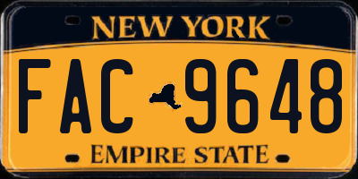 NY license plate FAC9648