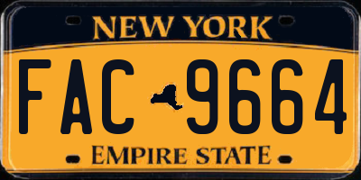 NY license plate FAC9664