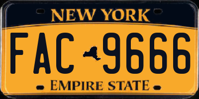 NY license plate FAC9666