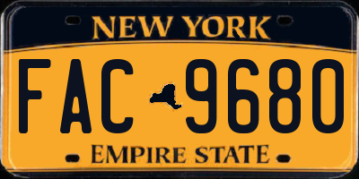 NY license plate FAC9680