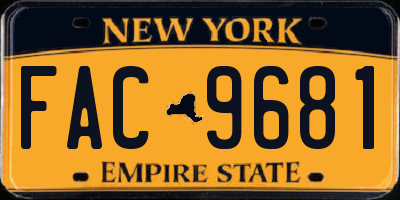 NY license plate FAC9681