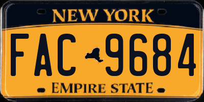 NY license plate FAC9684