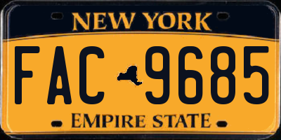NY license plate FAC9685
