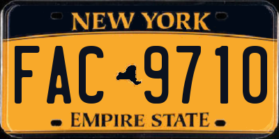 NY license plate FAC9710