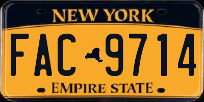 NY license plate FAC9714