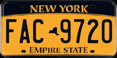 NY license plate FAC9720