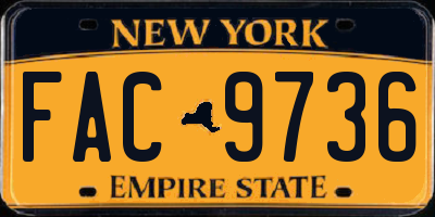 NY license plate FAC9736