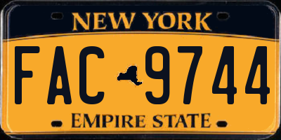 NY license plate FAC9744