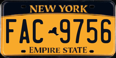 NY license plate FAC9756