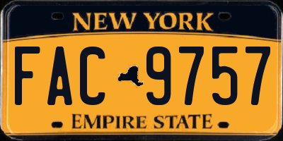 NY license plate FAC9757