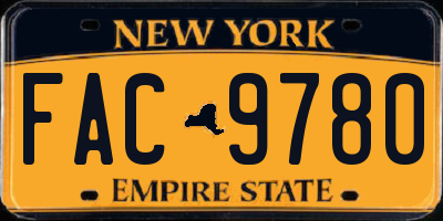 NY license plate FAC9780