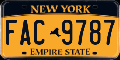 NY license plate FAC9787