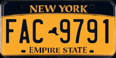 NY license plate FAC9791