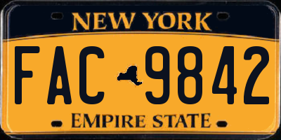 NY license plate FAC9842