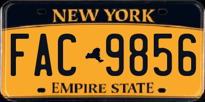 NY license plate FAC9856
