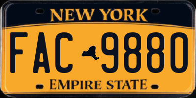NY license plate FAC9880