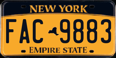 NY license plate FAC9883