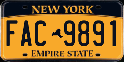 NY license plate FAC9891