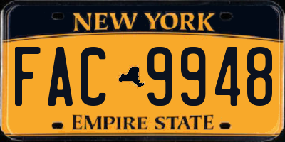 NY license plate FAC9948