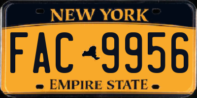 NY license plate FAC9956