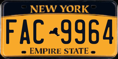 NY license plate FAC9964
