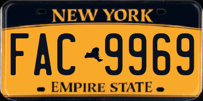 NY license plate FAC9969