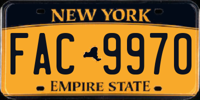 NY license plate FAC9970