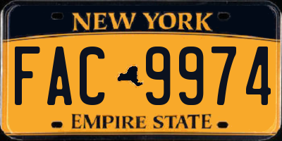 NY license plate FAC9974