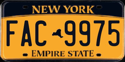 NY license plate FAC9975
