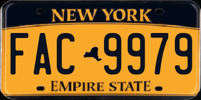 NY license plate FAC9979