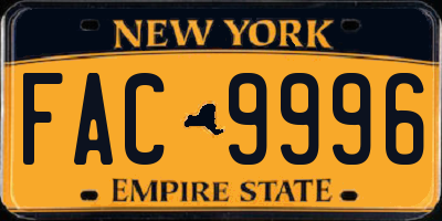 NY license plate FAC9996