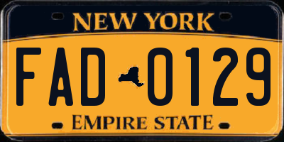 NY license plate FAD0129