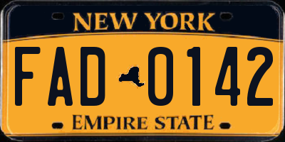 NY license plate FAD0142