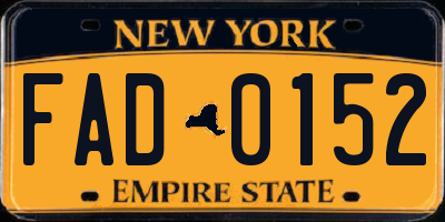 NY license plate FAD0152