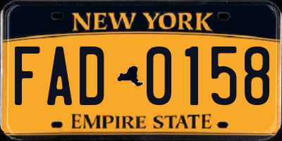 NY license plate FAD0158